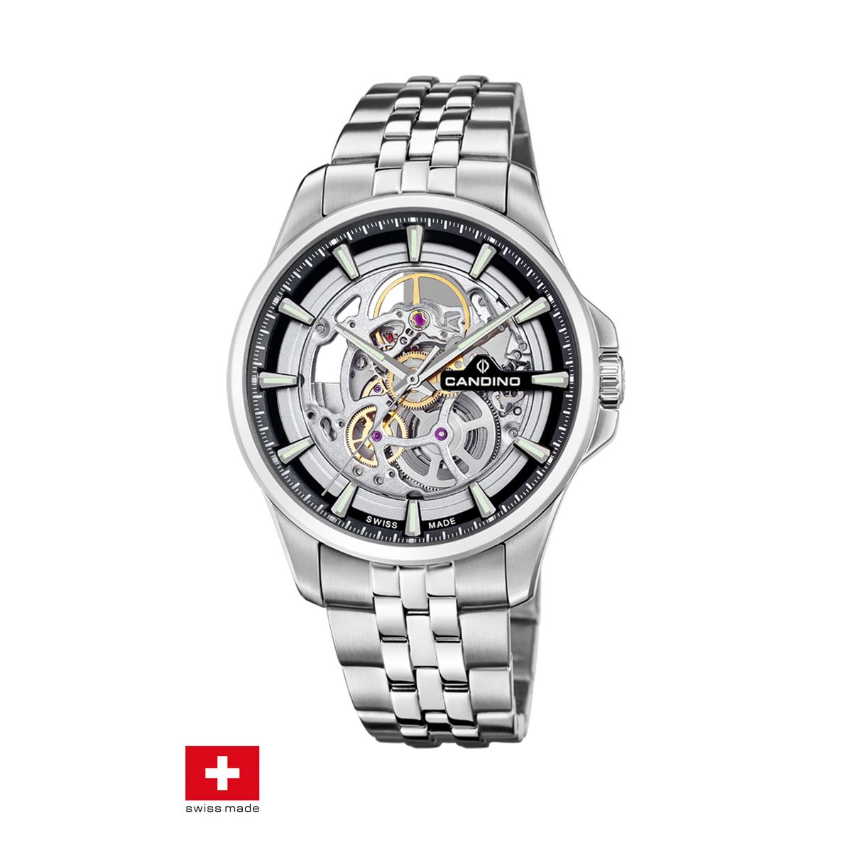 CANDINO - Reloj C4781/2 Candino Swiss Plateado Hombre Automático