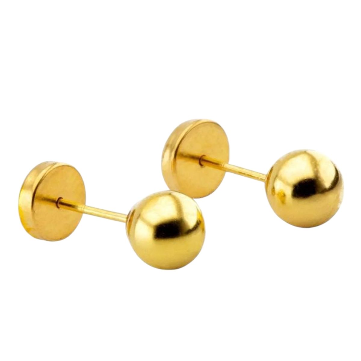 GENERICO - Aros oro 18 ktes abridores hipoalergénico bolitas de 4 milímetros