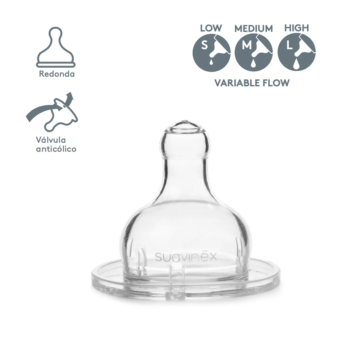 SUAVINEX - REPUESTO TETINA 3P BOCA ANCHA SILICONA 2 UNI