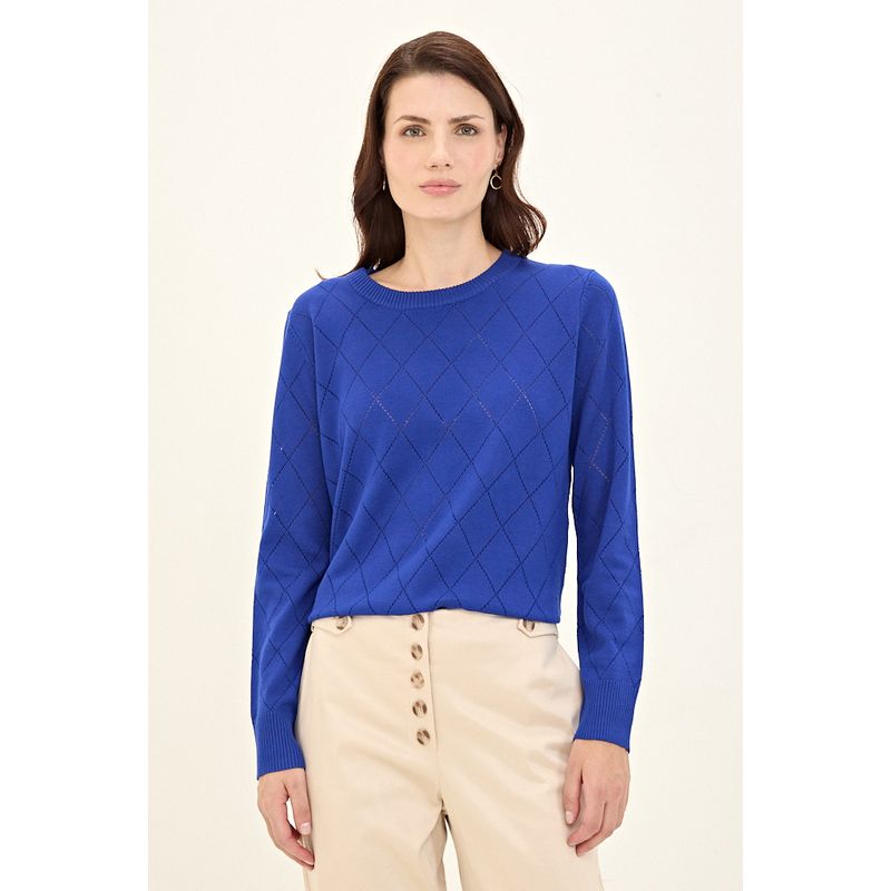 MA GRIFFE - Sweater Azul Marino Mujer Magriffe