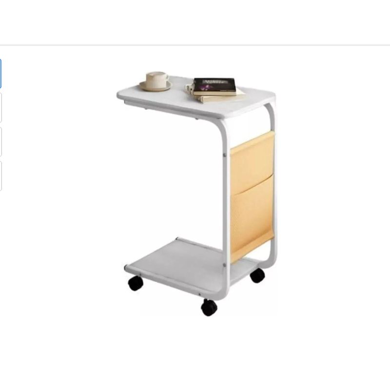GENERICO - Mesa Auxiliar Latera De Madera Con Ruedas Mesita Notebook