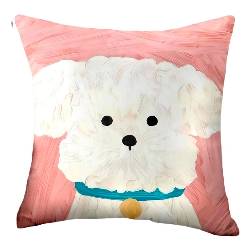 ALTERNATIVE - Funda De Cojín 45x45 Cm Con Diseño De Cachorro Blanco 780
