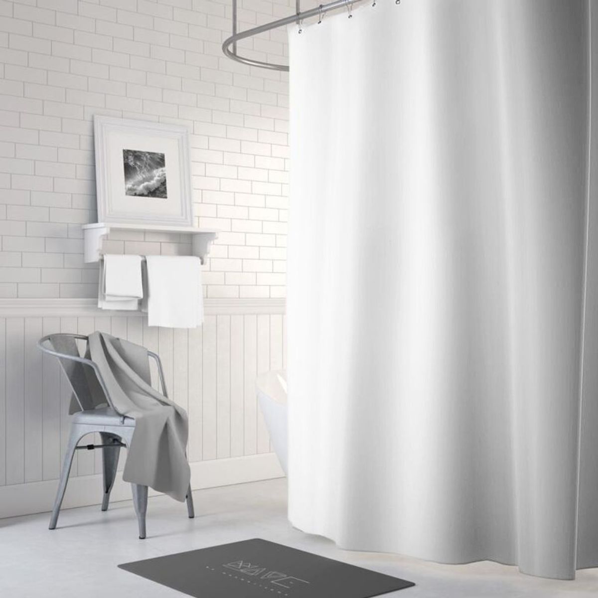 GENERICO - Cortina Baño Forro Blanco.