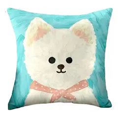 ALTERNATIVE - Funda Cojín 45x45 cm - Cachorro Blanco en Fondo Azul - 781