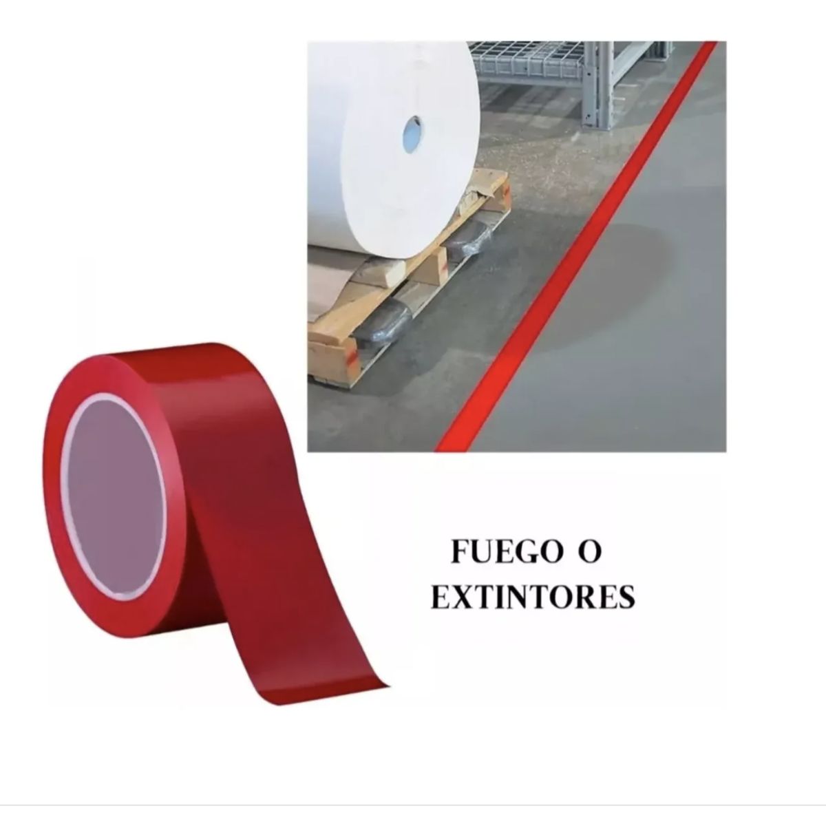 DALI - Pack 6 Cintas Delimitadoras Adhesiva 48 X 30 rojo
