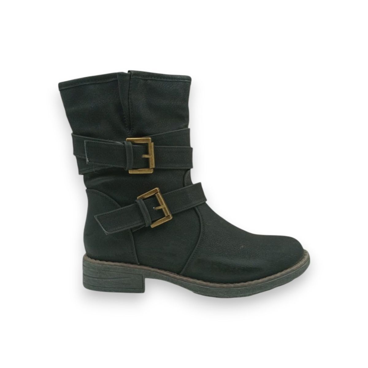 HERIEL - Bota Negra Taco Bajo Mujer