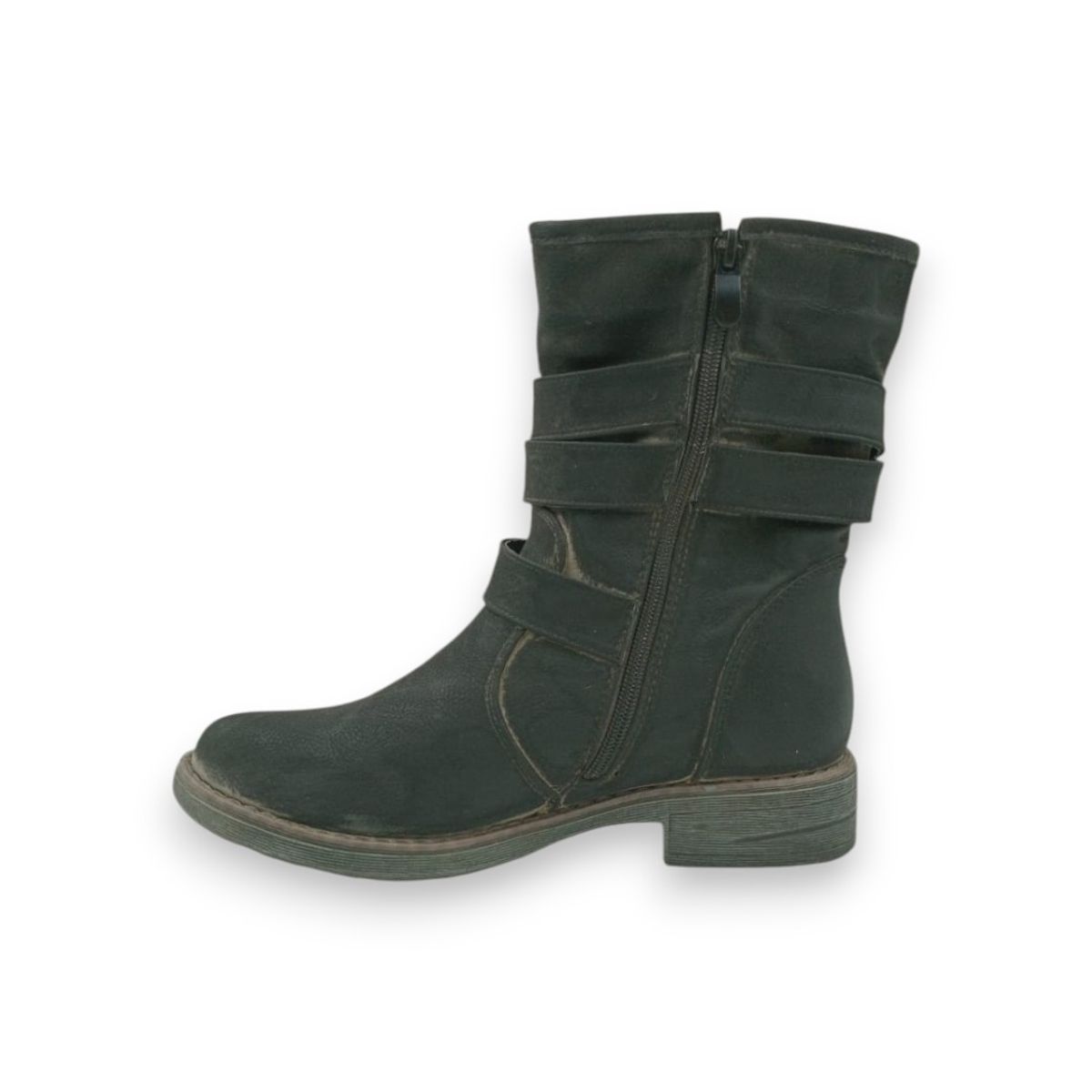 HERIEL - Bota Negra Taco Bajo Mujer