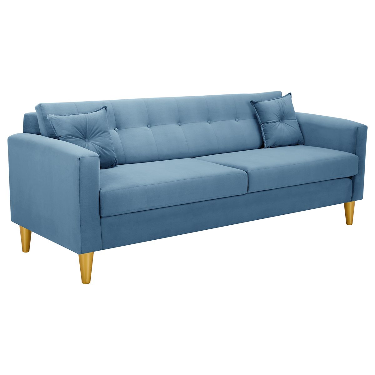 BODEVIR - Sofa New Retro 3CG Felpa 01 Azul Petroleo