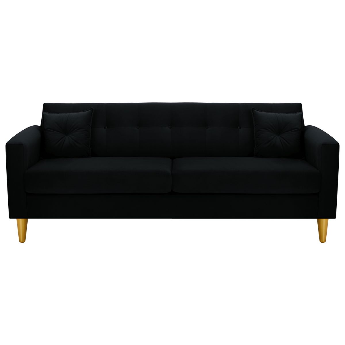 BODEVIR - Sofa New Retro 3CG Felpa 01 Negro
