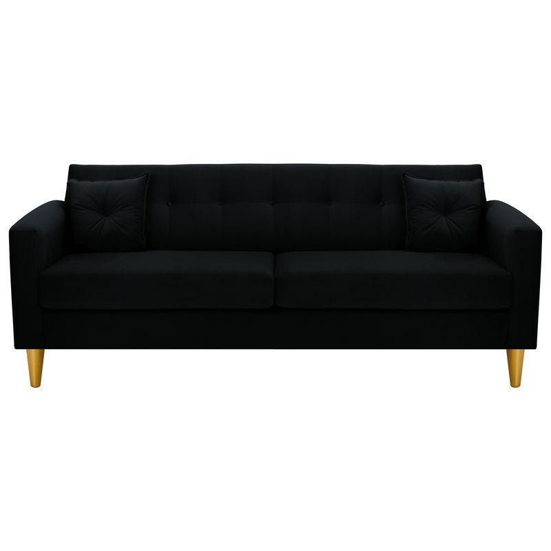 BODEVIR - Sofa New Retro 3CG Felpa 01 Negro