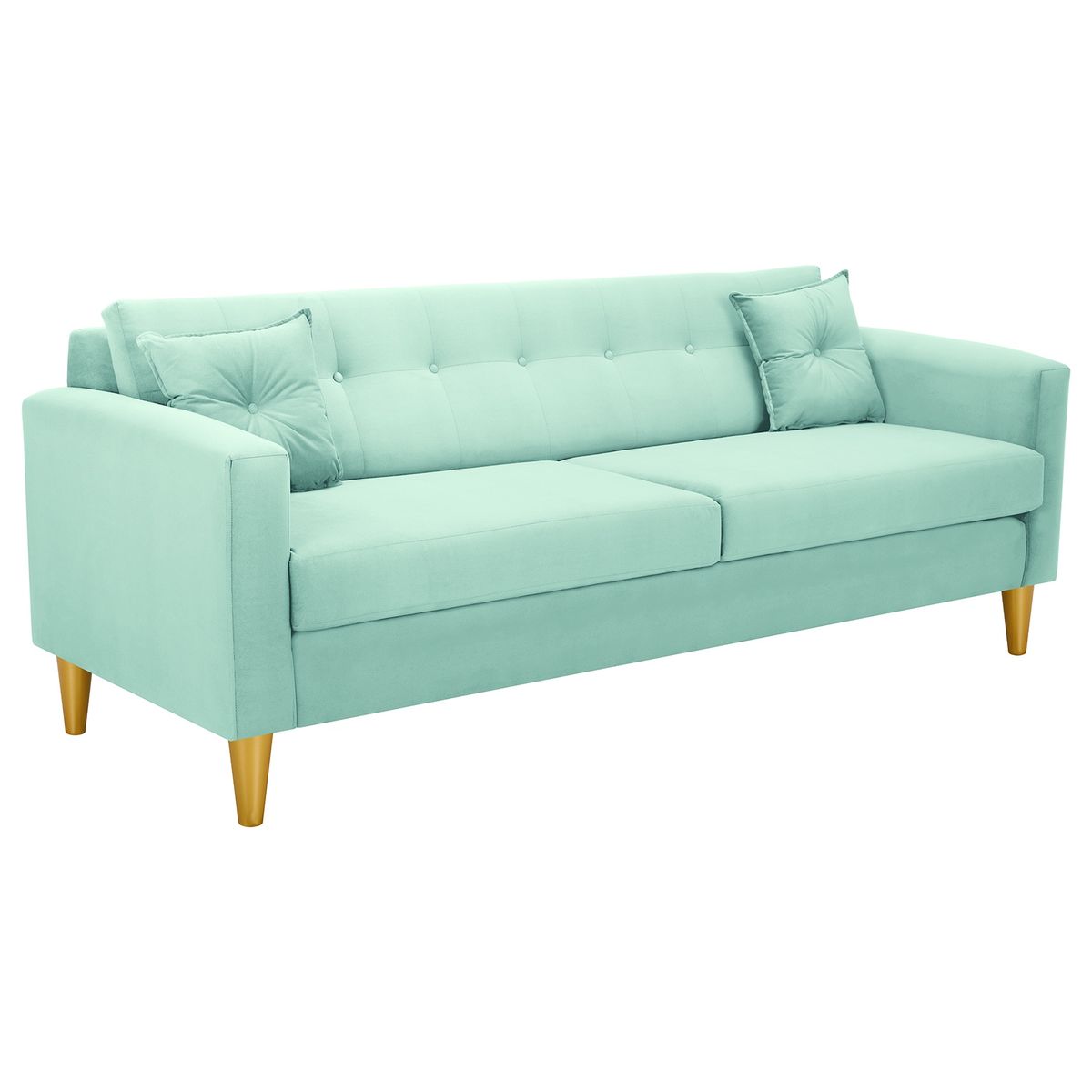 BODEVIR - Sofa New Retro 3CG Felpa 01 Verde Agua