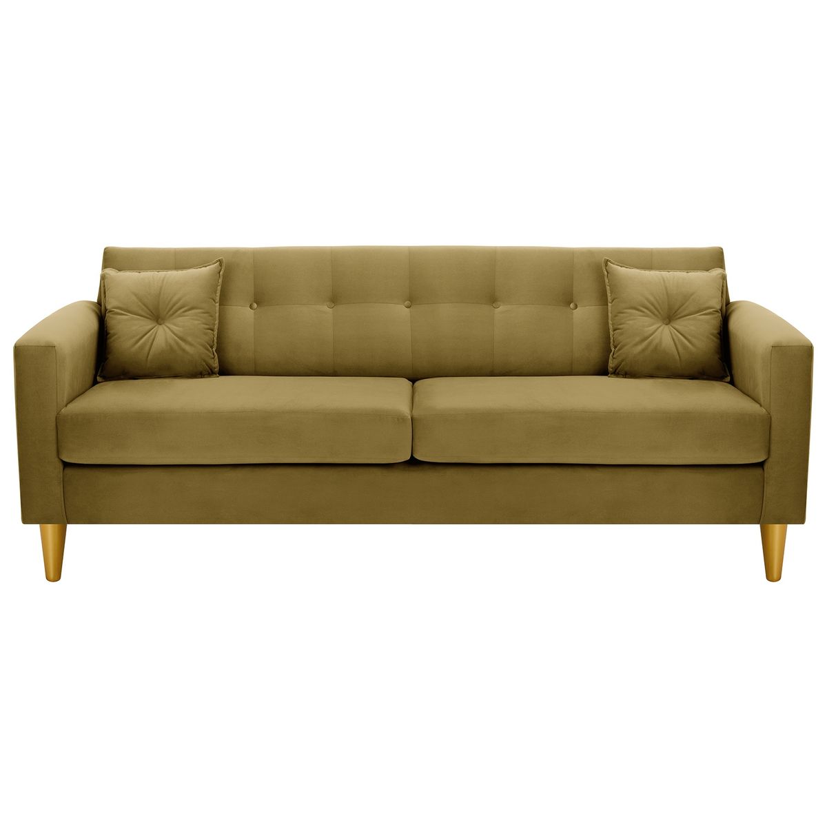 BODEVIR - Sofa New Retro 3CG Felpa 01 Verde Musgo