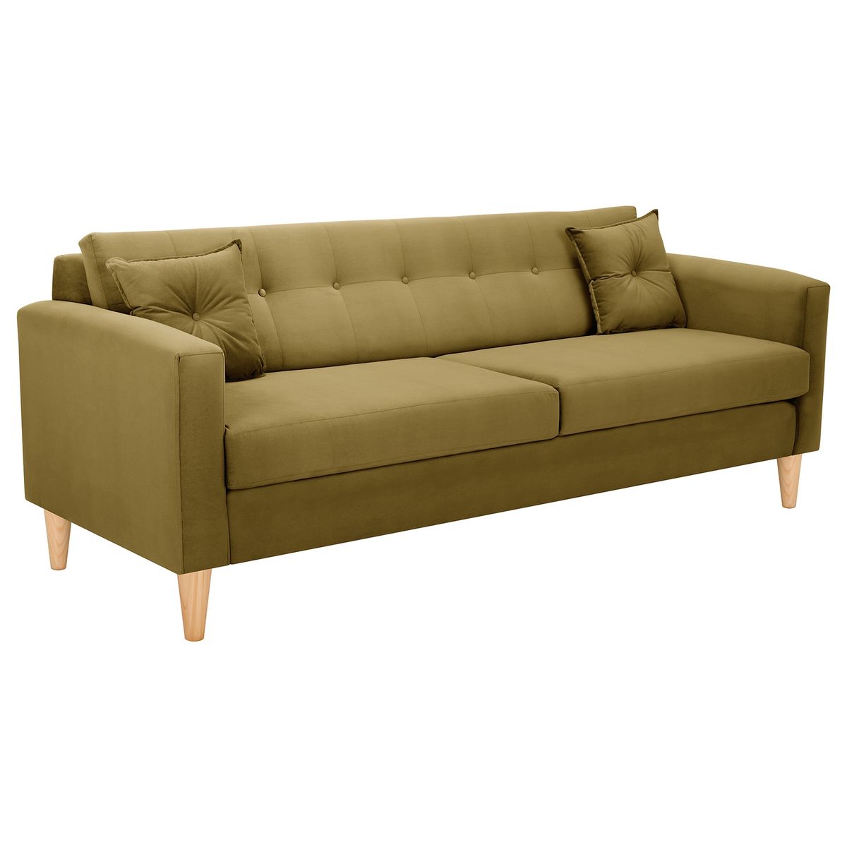 BODEVIR - Sofa New Retro 3CG Felpa 05 Verde Musgo