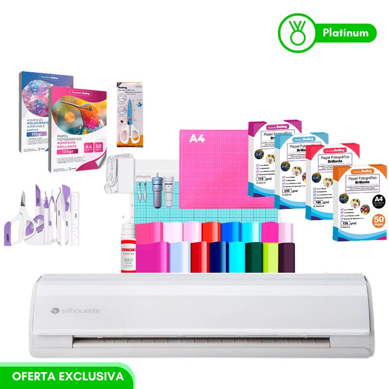 SILHOUETTE - cameo 5 blanca + papelería emprende SB82