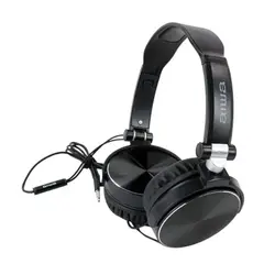 AIWA - AUDIFONOS AlAMBRICOS AWX107B 1,2 MTS ESTEREO NEGRO