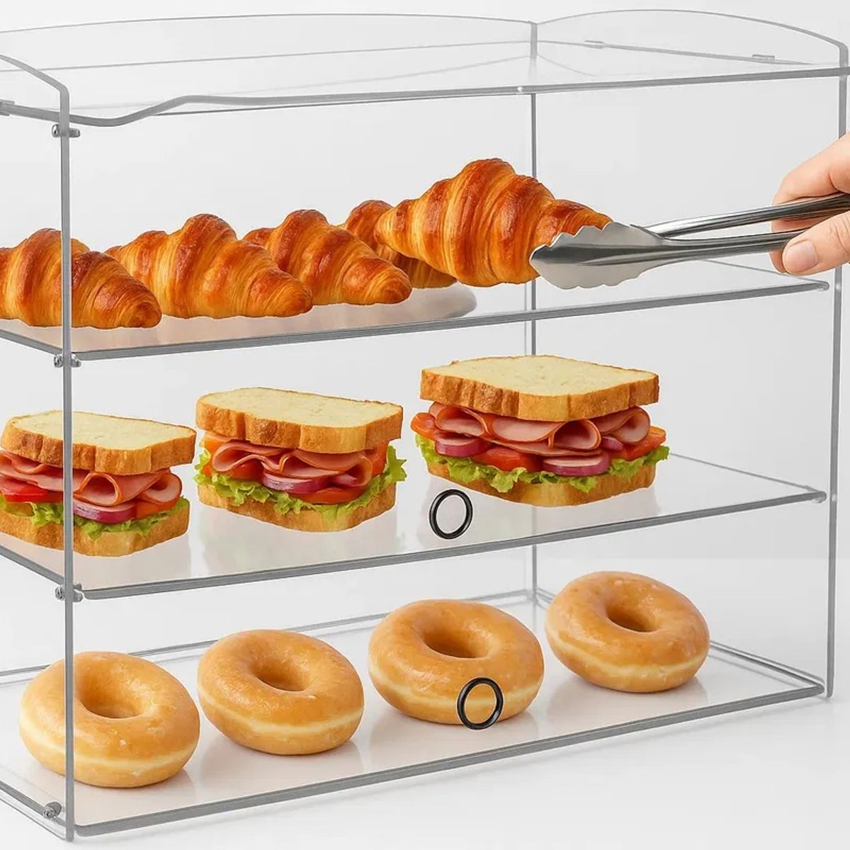 GENERICO - Exhibidor Acrílico Pasteles Panadería 3 Niveles.