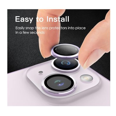 Imagen 2 del producto Protector de Lentes de Camara Para iPhone 14 / 14 Plus Metalizada Purpura