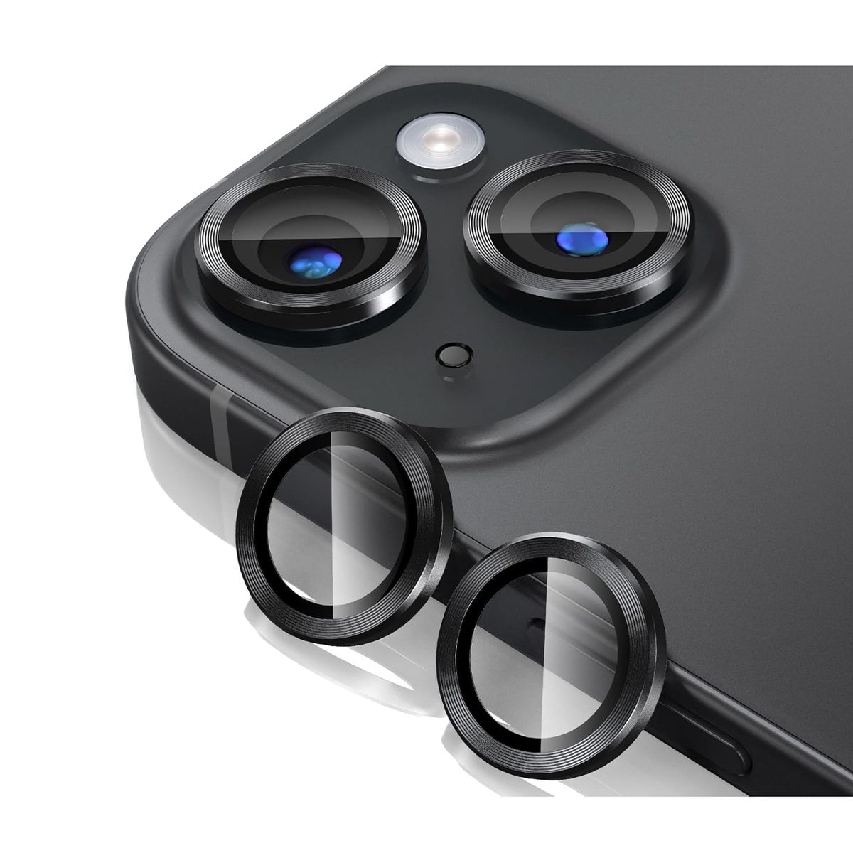 JOIGO - Protector de Lentes de Camara Para iPhone 14 / 14 Plus Metalizada Negro