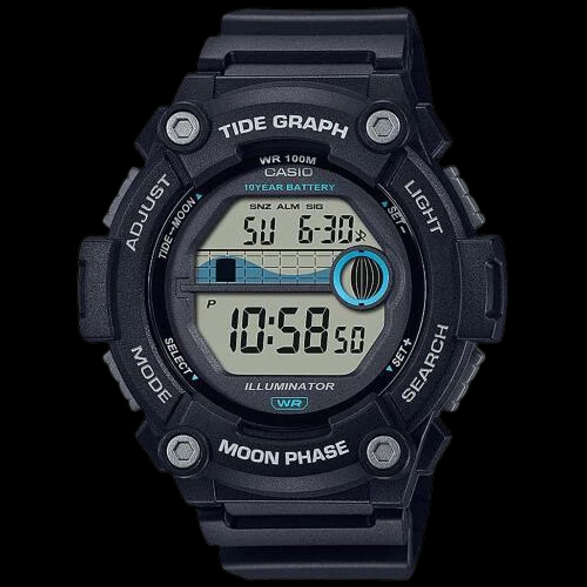 CASIO - reloj casio ws1300h-1av hombre marea fase lunar