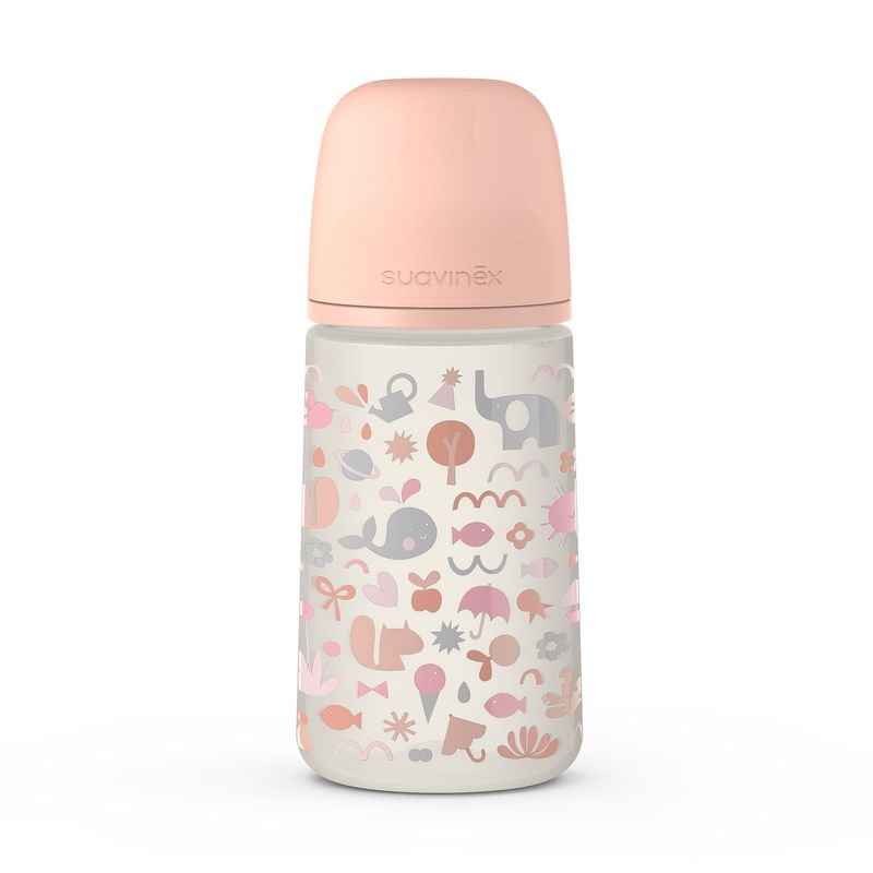 SUAVINEX - MAMADERA 270 ML FISIOLÓGICA SX PRO FLUJO MEDIO ROSADO