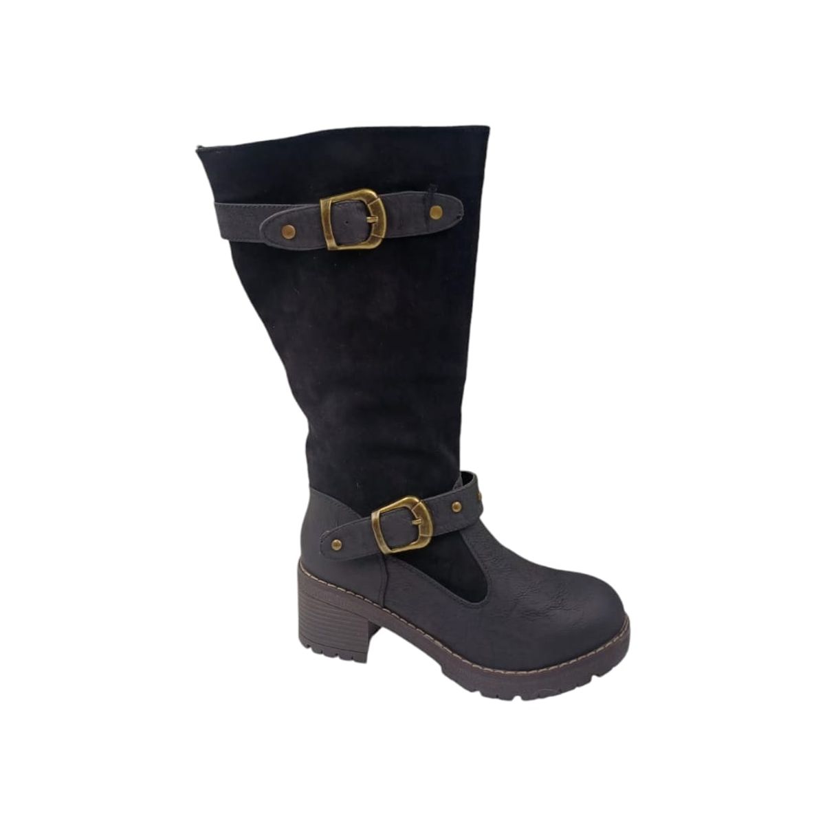 HERIEL - Bota Negra Taco Mujer.