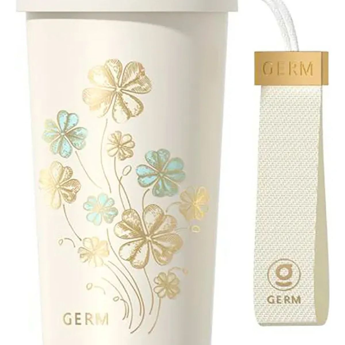 GENERICO - Germ Termo Botella de agua Mantiene Frío O Caliente, 500 ML Trébol Blanco