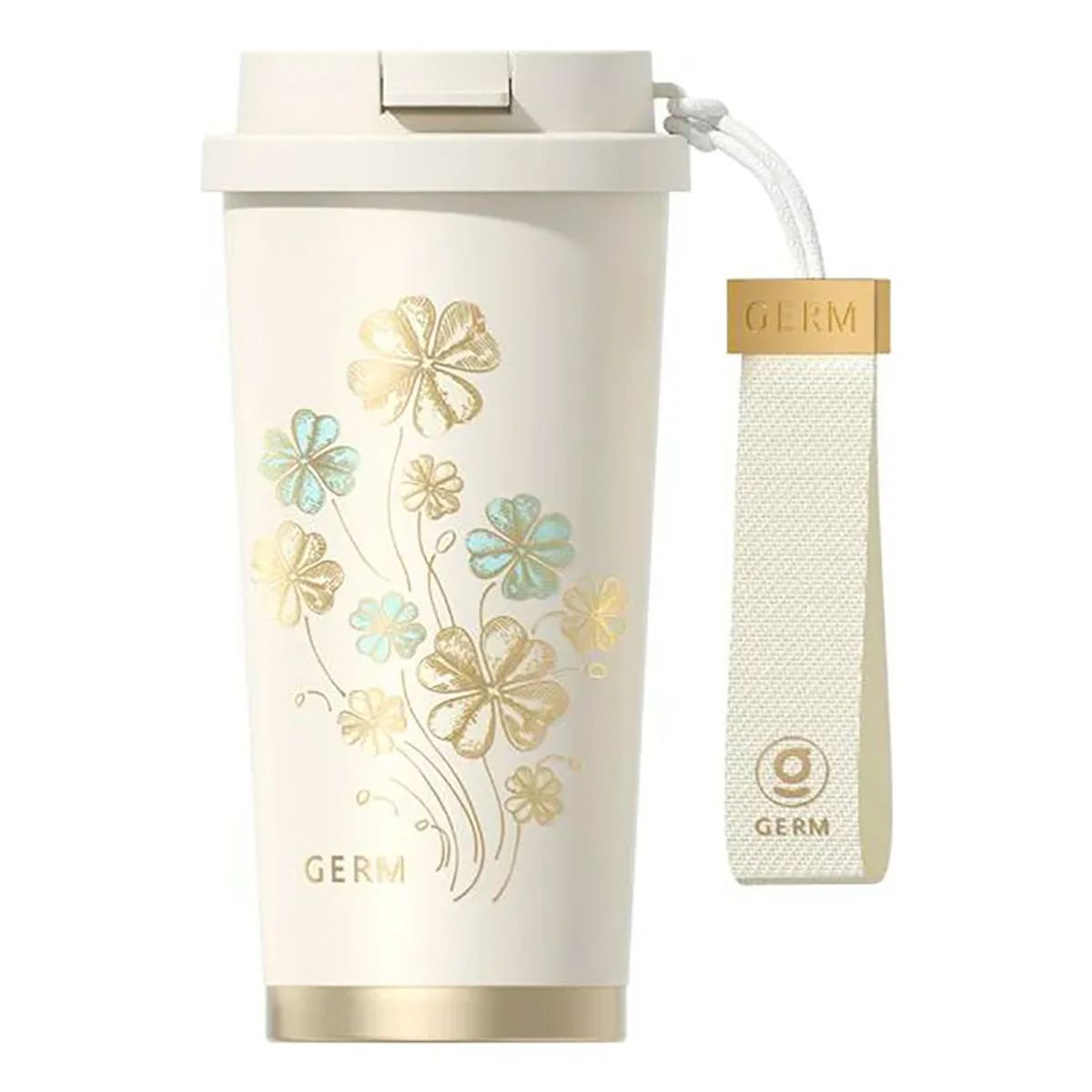 GENERICO - Germ Termo Botella de agua Mantiene Frío O Caliente, 500 ML Trébol Blanco