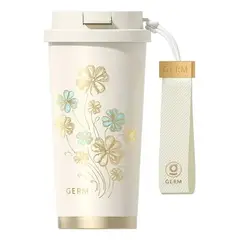 GENERICO - Germ Termo Cup, Mantiene Frío O Caliente, 500 ML Trébol Blanco