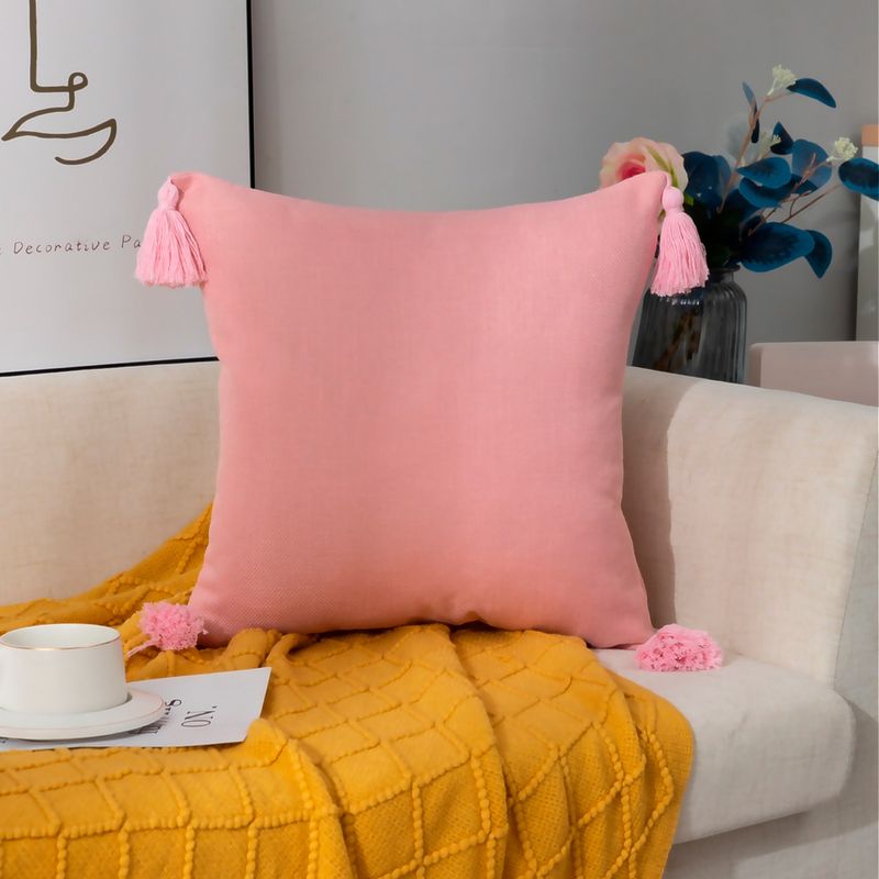 ALTERNATIVE - Funda Cojín Borla Decorativa Interior-Exterior Rosa 615