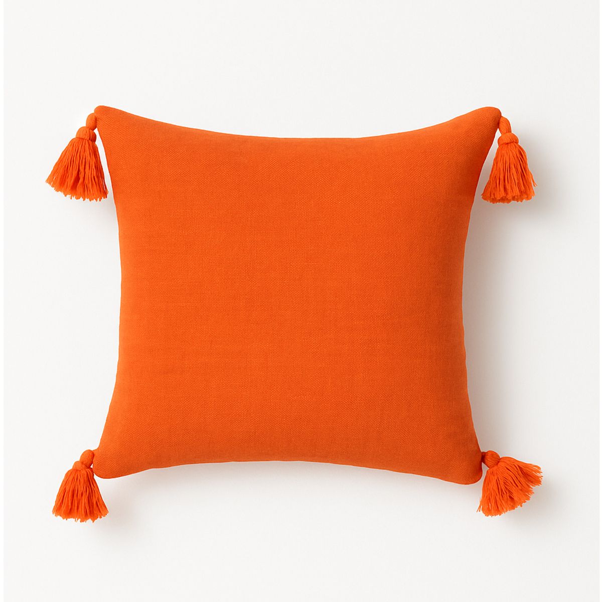 ALTERNATIVE - Funda De Cojín Diseño Moderno Naranjo Con Borlas 45x45 Cm 615