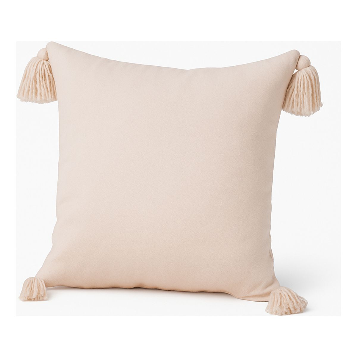 ALTERNATIVE - Funda De Cojín Diseño Moderno Beige Con Borlas 45x45 Cm 615
