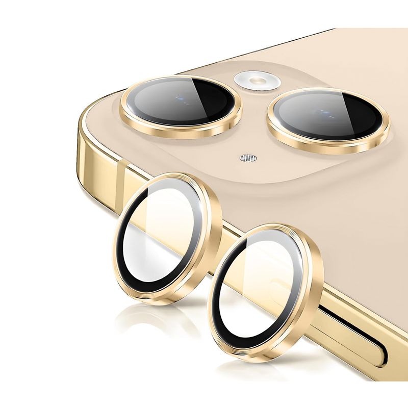 JOIGO - Protector de Lentes de Camara Para iPhone 14 / 14 Plus Metalizada Dorado