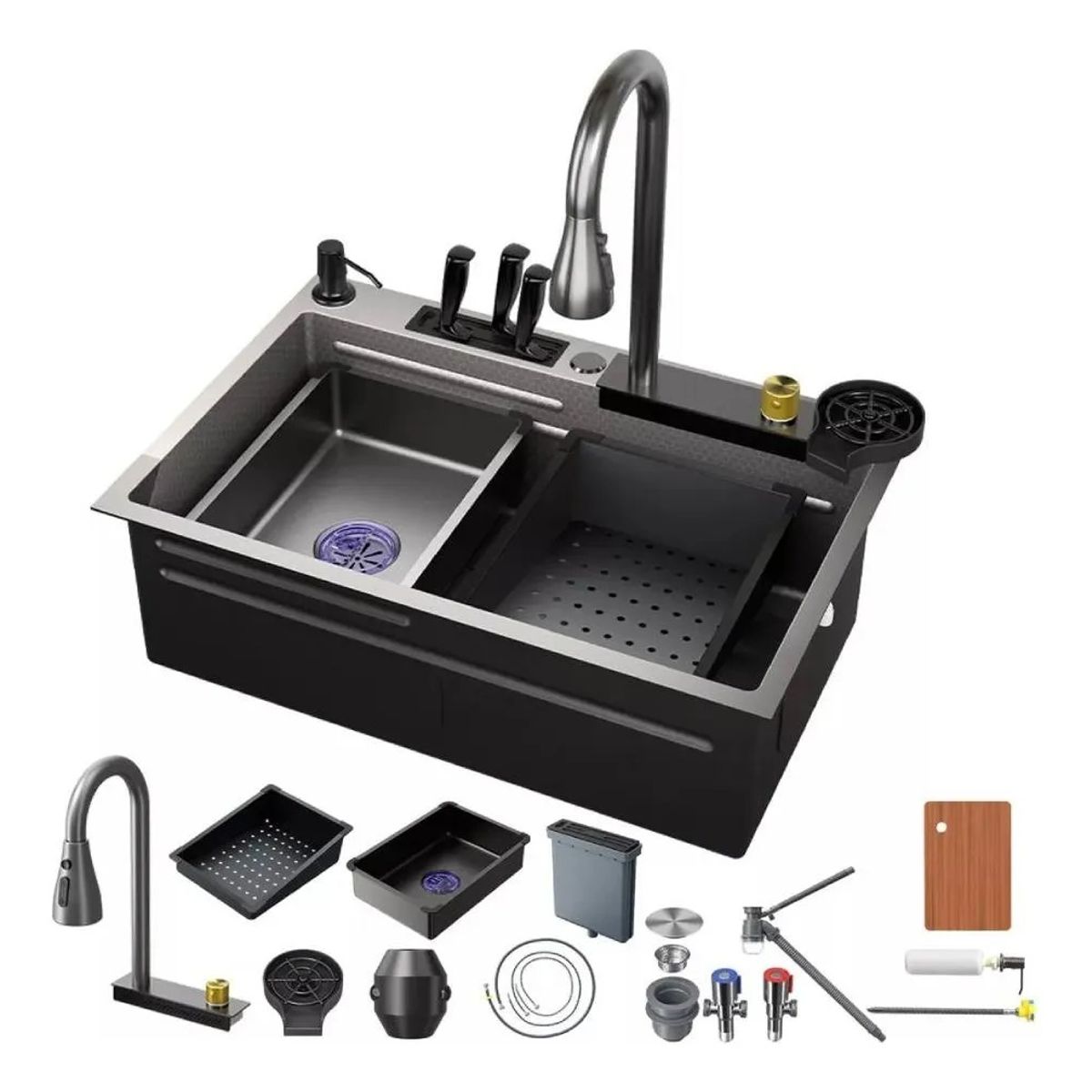 MUNDO MAGIA - Lavaplato Para Cocina Acero Inoxidable 68x45cm Empotrado 304