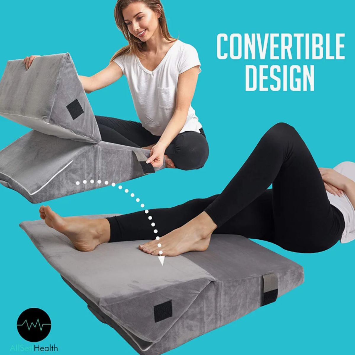 GENERICO - Almohada Cuña Cojín Espuma Viscoelástica Lumbar Cervical.