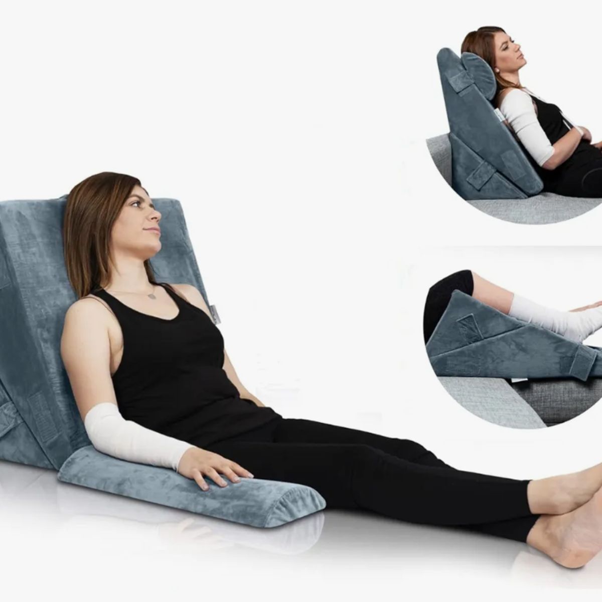 GENERICO - Almohada Cuña Cojín Espuma Viscoelástica Lumbar Cervical.