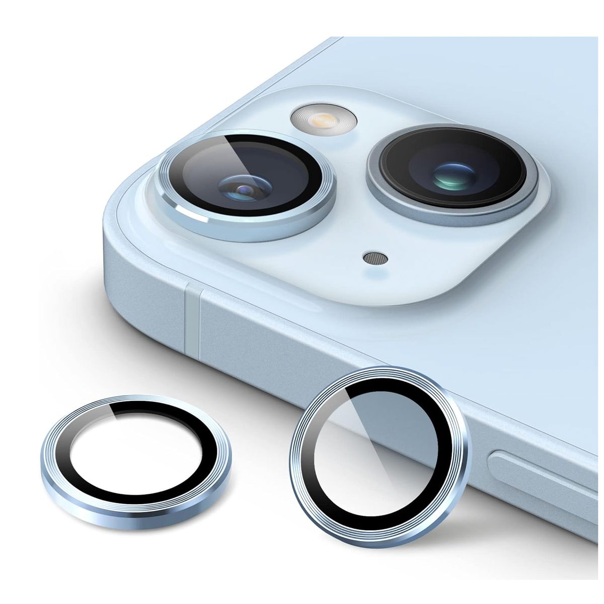 JOIGO - Protector de Lentes de Camara Para iPhone 14 / 14 Plus Metalizada Azul