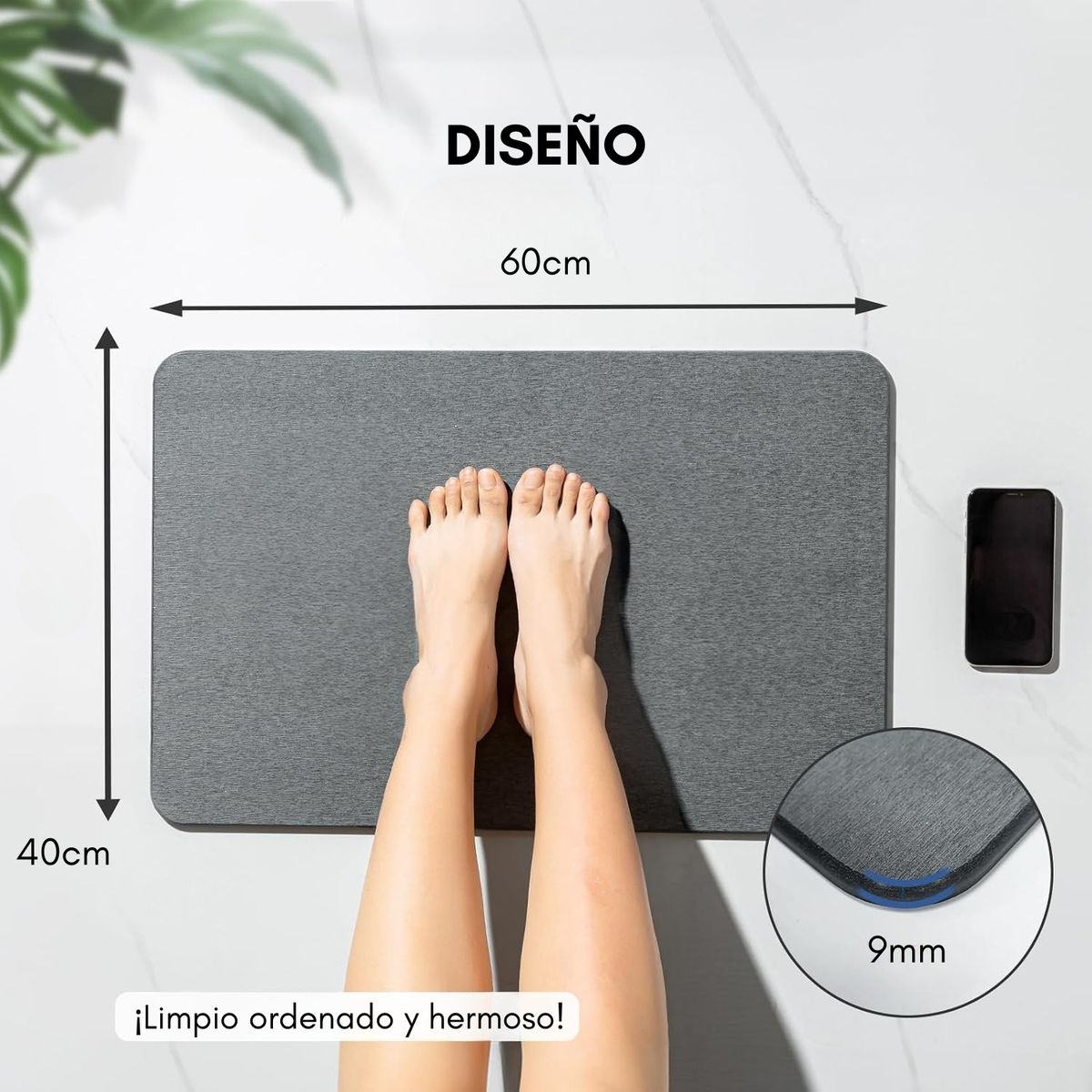 GENERICO - Tapete De Piedra De Diatomeas Secado Ultra Rápido 40x60cm