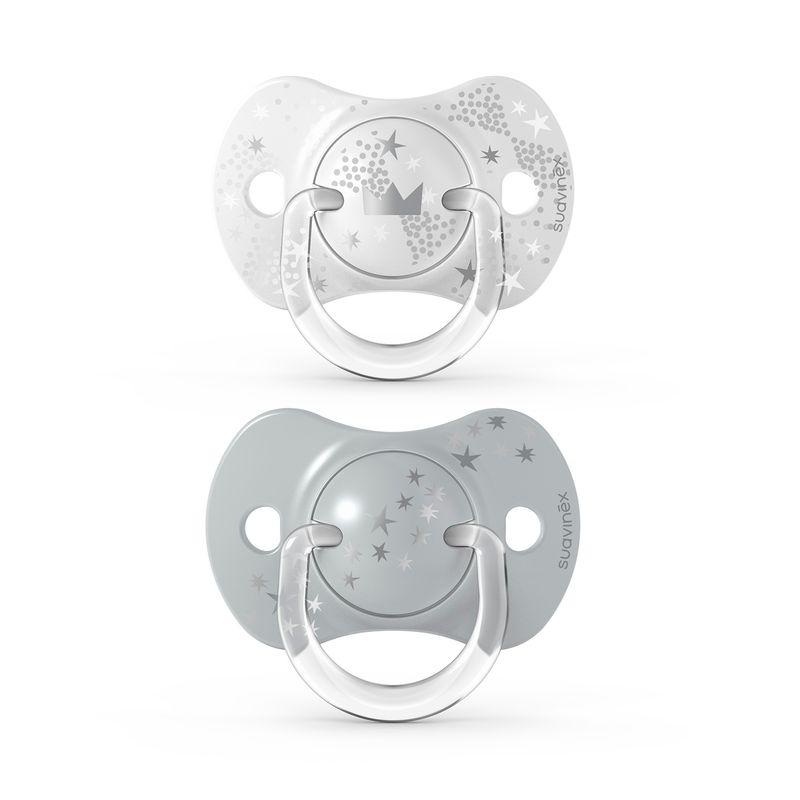 SUAVINEX - CHUPETE FISIOLOGICO SILICONA 6-18 MESES 2UN SPREAD JOY GRIS