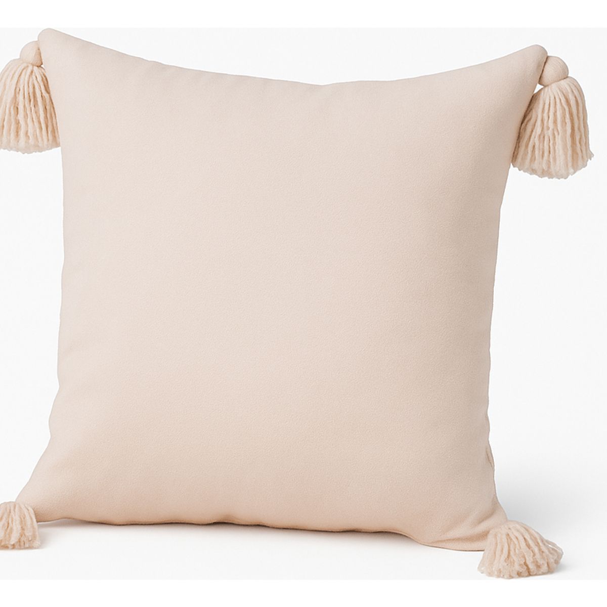 ALTERNATIVE - Funda Cojín Beige - 45x45 cm Diseño Delicado Borlas - 615