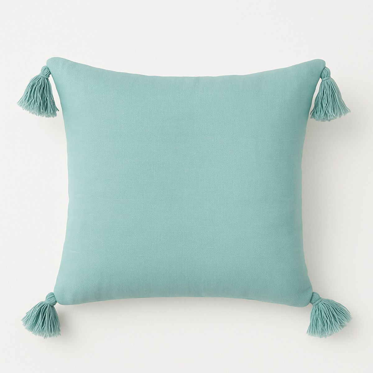 ALTERNATIVE - Funda Cojín Turquesa - 45x45 cm con Borlas Decorativas - 615