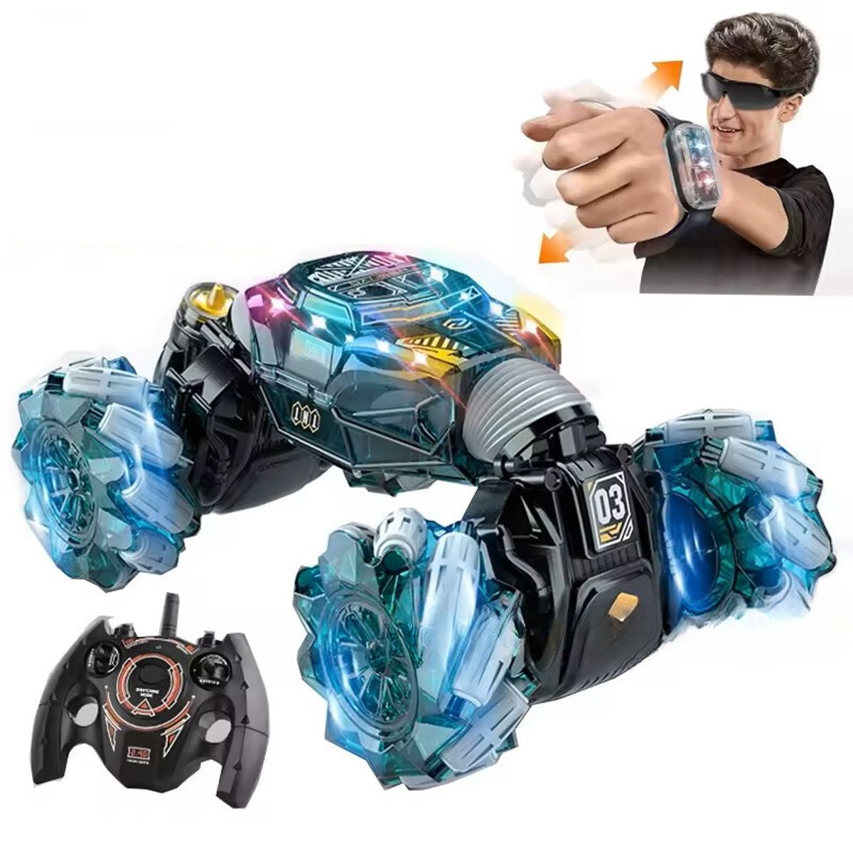 GENERICO - Coche RC Doble Cara 4X4 Control por Gestos Hasta 50 Metros