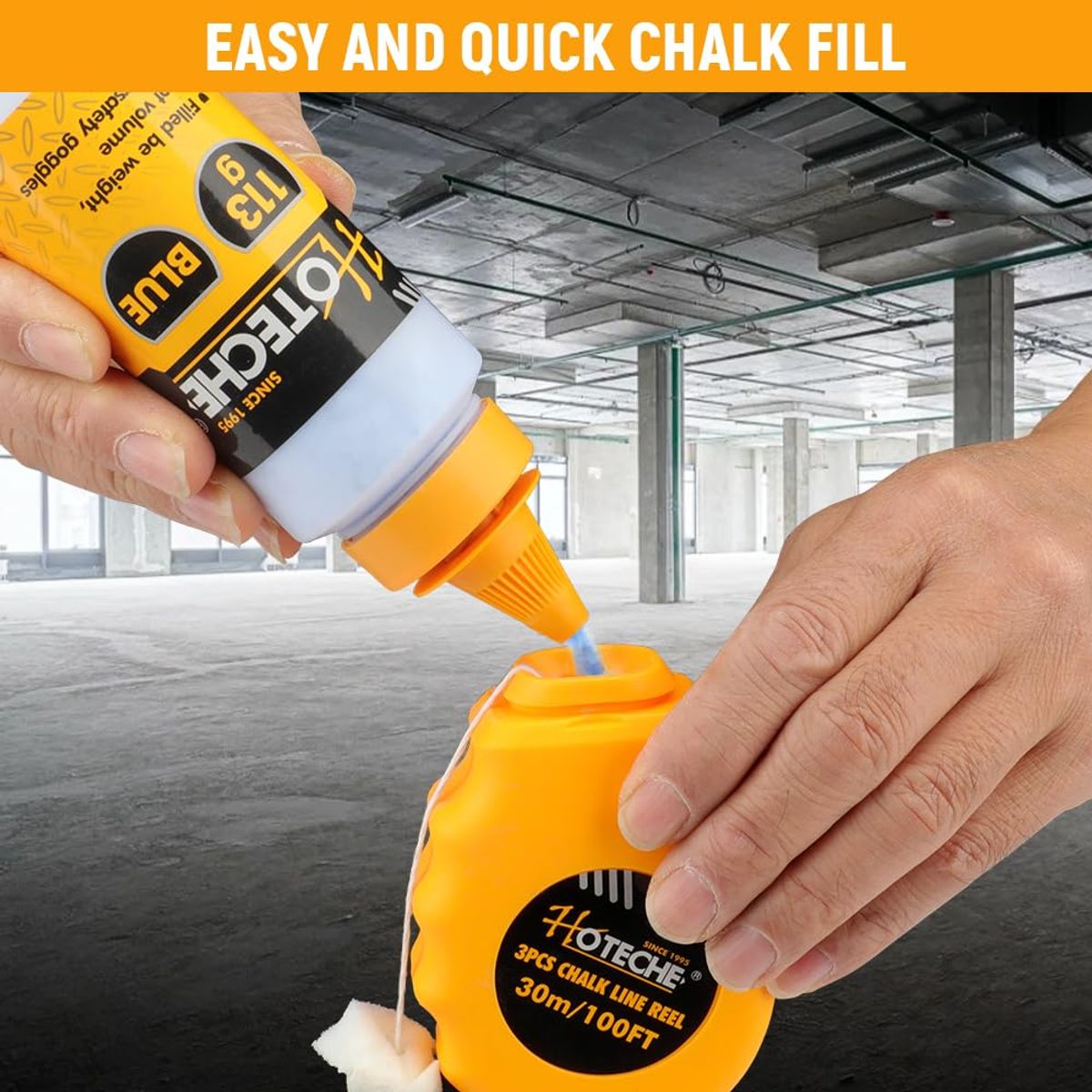 HOTECHE - Set 3 piezas de tizador con tiza y nivel