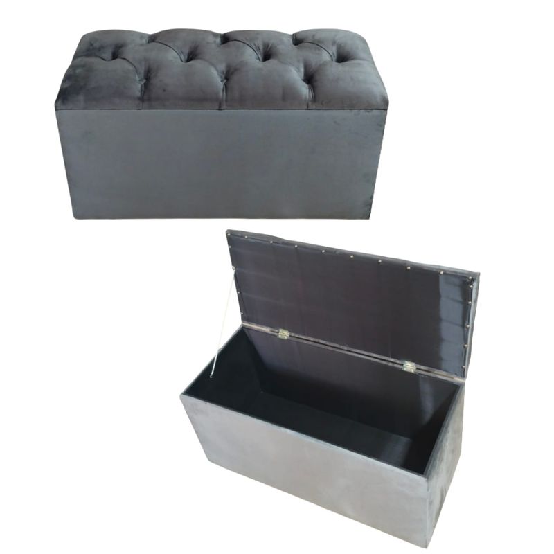 MUEBLES DE MADERA - Banqueta baúl organizador