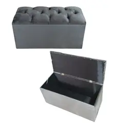 MUEBLES DE MADERA - Banqueta baúl organizador