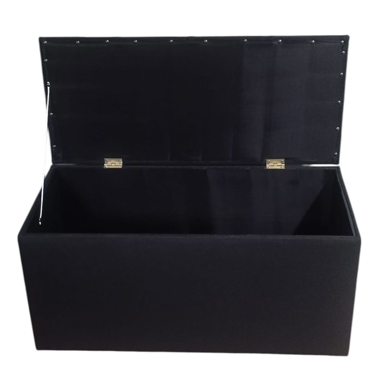 GENERICO - Banqueta baúl organizador lino negro capitone cama livingentre otros