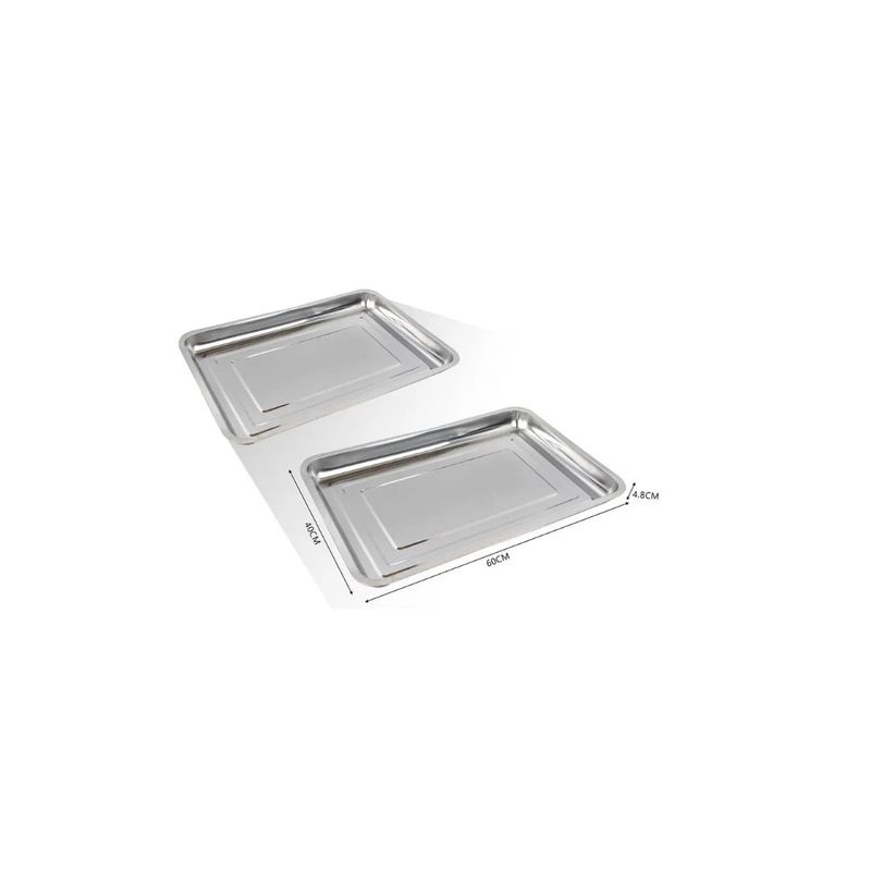 GENERICO - BANDEJA RECTANGULAR DE ACERO INOX 60CM