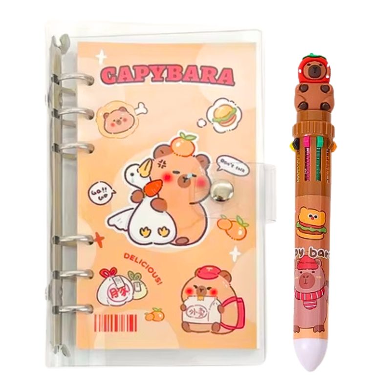 GENERICO - Agenda Capybara Diario Personal + Lápiz De 10 Colore