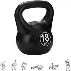 GENERICO - Pesa Rusa Kettlebell 18kg Entrenamiento Crossfit Fitness Color Negro