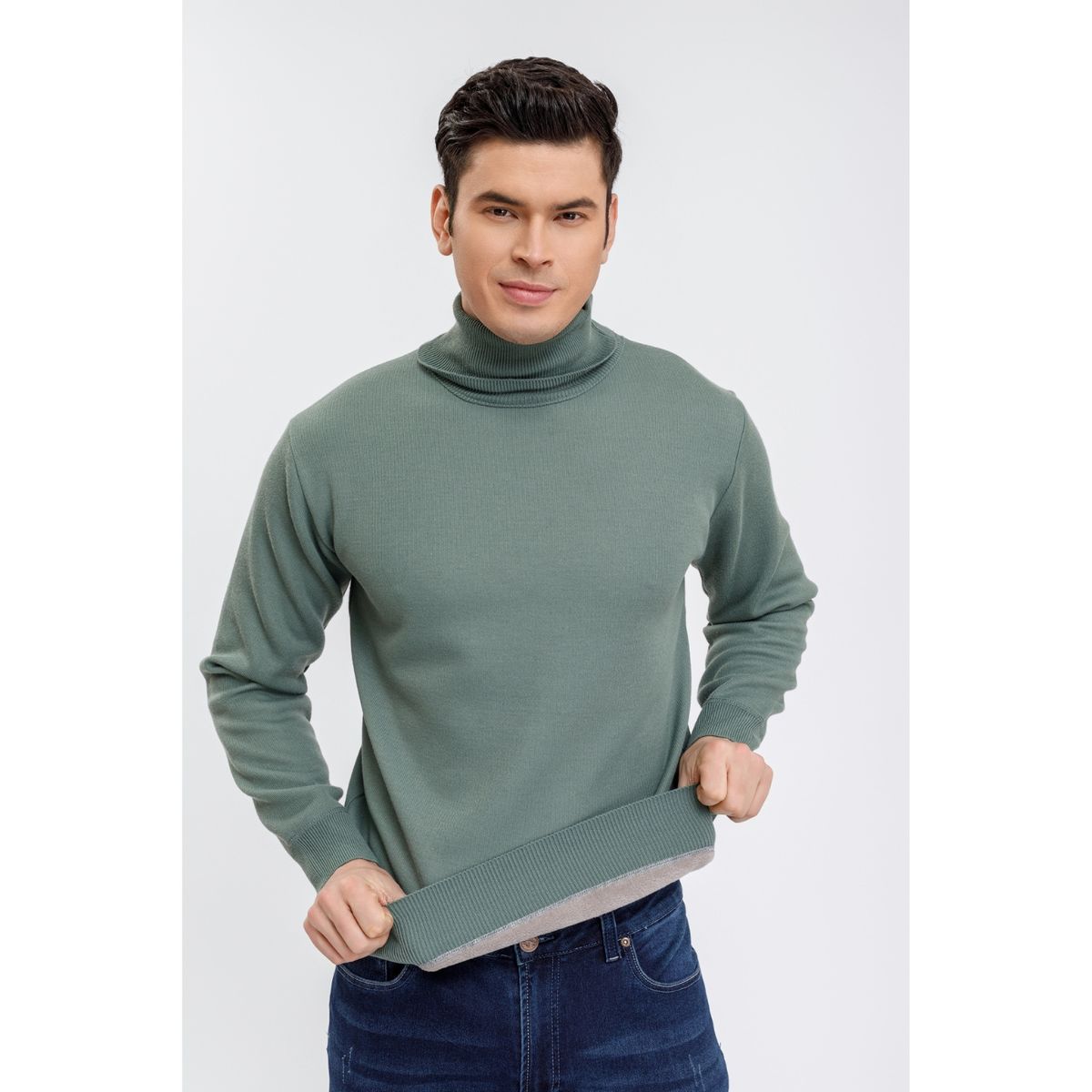 LIKE SHOP - Sweater Tejido Frisado Hombre Cuello Subido Excelente Calidad 7191