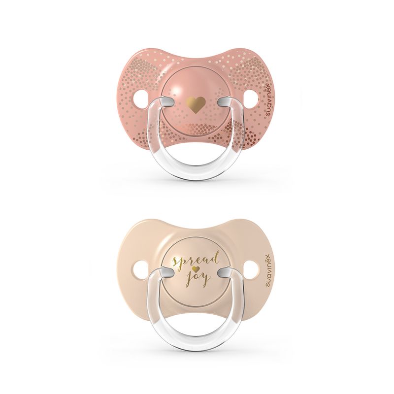 SUAVINEX - CHUPETE FISIOLOGICO SILICONA +18 MESES 2 UN SPREAD JOY BEIGE